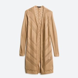 Anastasia Braid Detail Pointelle Duster Cardigan